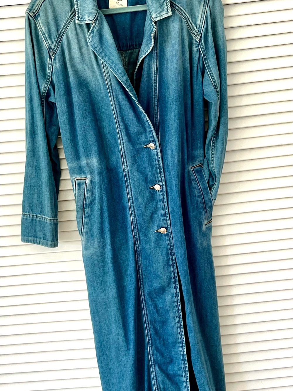 New FREE PEOPLE Denim Duster Jacket S/P